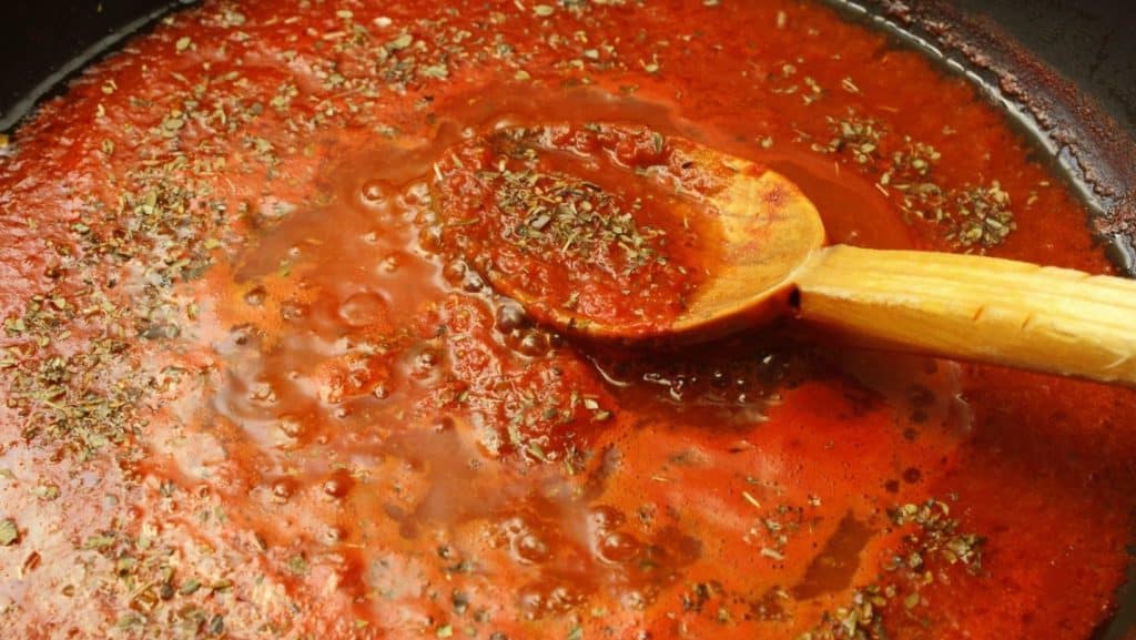 Pizza Sauce being cooked